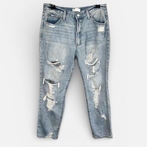 Petra153 STYLE# P214MXH-LI Distressed Ripped Jeans Button Fly Size 9/28